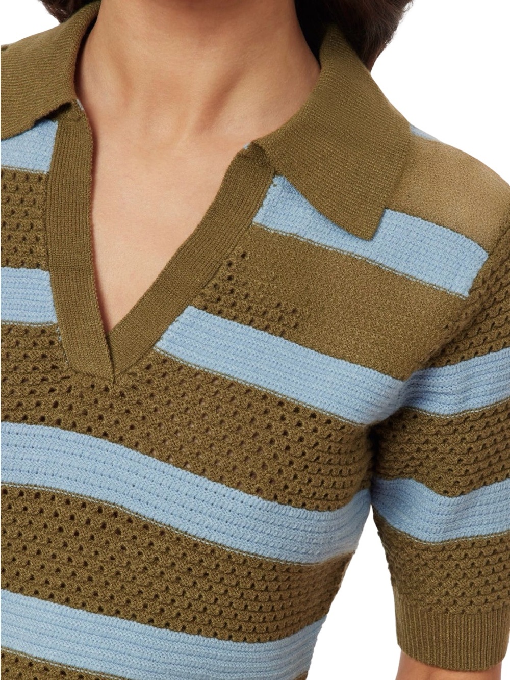 NWT Scotch & Soda Pointelle Peplum Sweater Green Moss Cerulean XS - Picture 3 of 16